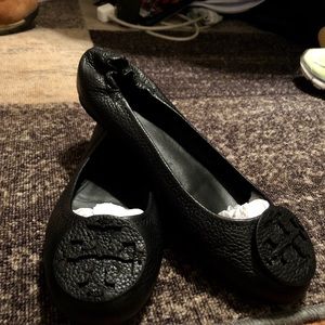 Tory Burch Black Ballet Flats